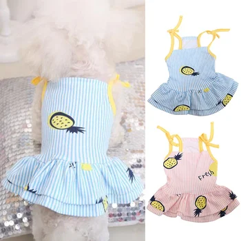 

Cotton Printed Clothes Cute Fruit Pattern Dress T-shirts For Small Medium Pet Skirts Summer Pet Clothing Dog Dresses