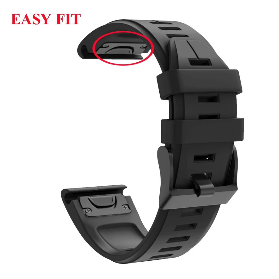 20 22mm 26mm Silicone Watchband Wriststrap for Garmin Fenix 6X 6 6S Pro 5X 5 5S Plus Fenix 7X 7 Easy Fit Quick Release wirstband 