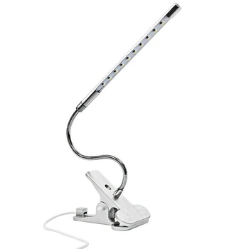 

Usb Led Desk Lamp With Clip Flexible Table Lamp For Bedside Book Reading Study Office Work Children Night Light Silver