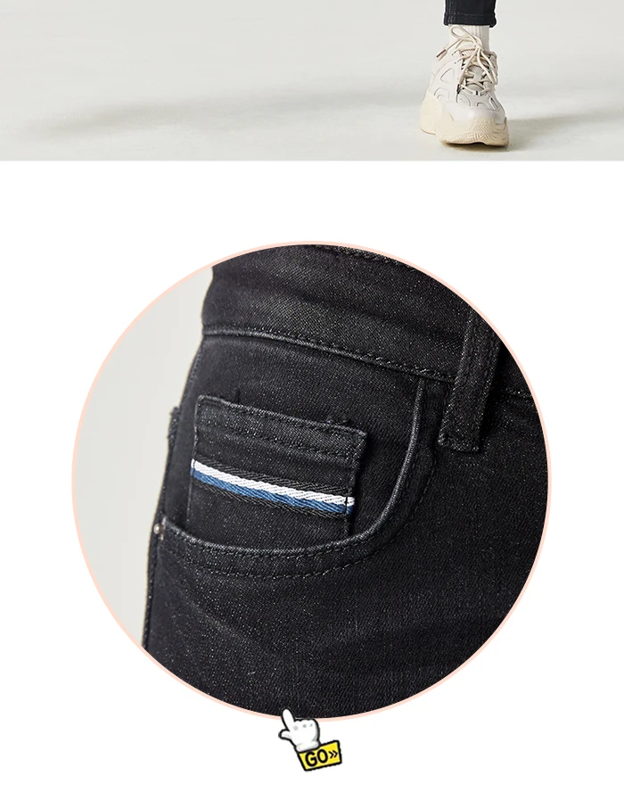 SEMIR, новинка зимы, джинсовые брюки для женщин, тонкие, тонкие джинсы, сетчатые, красные, ins, трендовые, теплые штаны