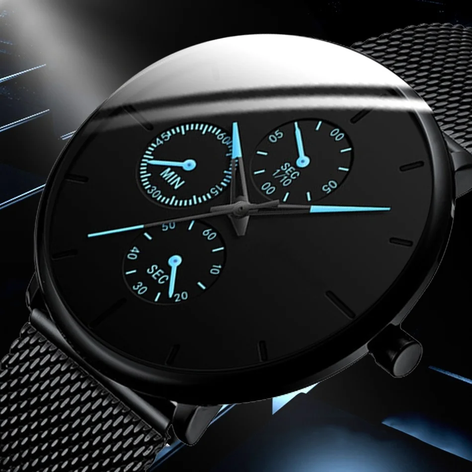 2023 męskie zegarki luksusowe dla mężczyzn Business Casual Ultra cienki zegar męski siatka ze stali nierdzewnej pas kwarcowy zegarek relogio masculino