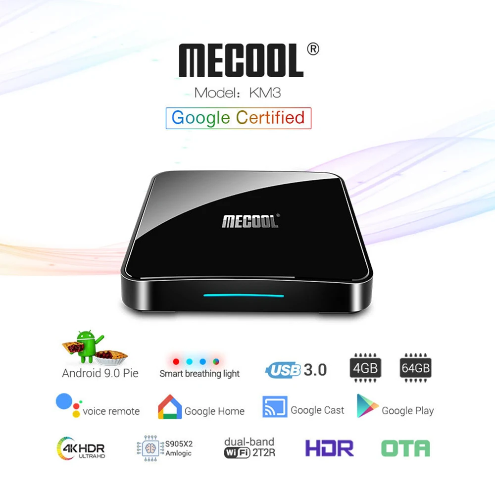 

KM3 ATV 4G 128G Android 9.0 Smart TV Box WiFi Bluetooth Network Set-Top Box 4GB 64GB 128GB Amlogic S905X2 4K 5G Dual Wifi BT4.0