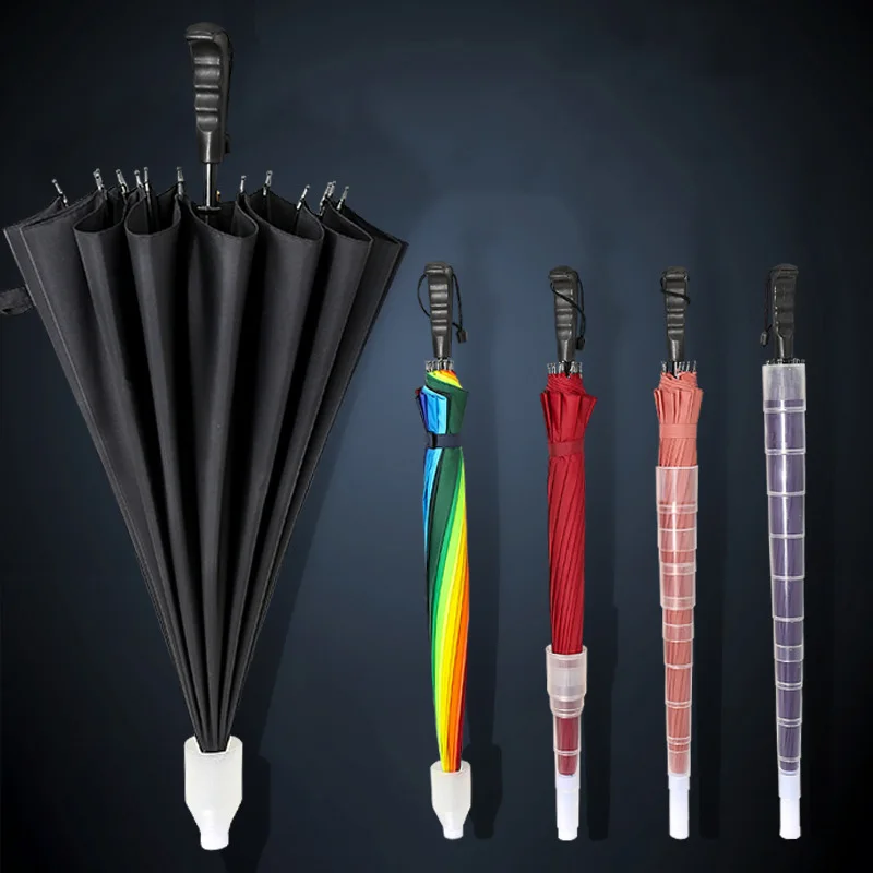 

16 Bone Super Large Double Long Handle Straight Umbrella Outdoor Sun Protection Weatherproof Umbrella with Waterproof Cover