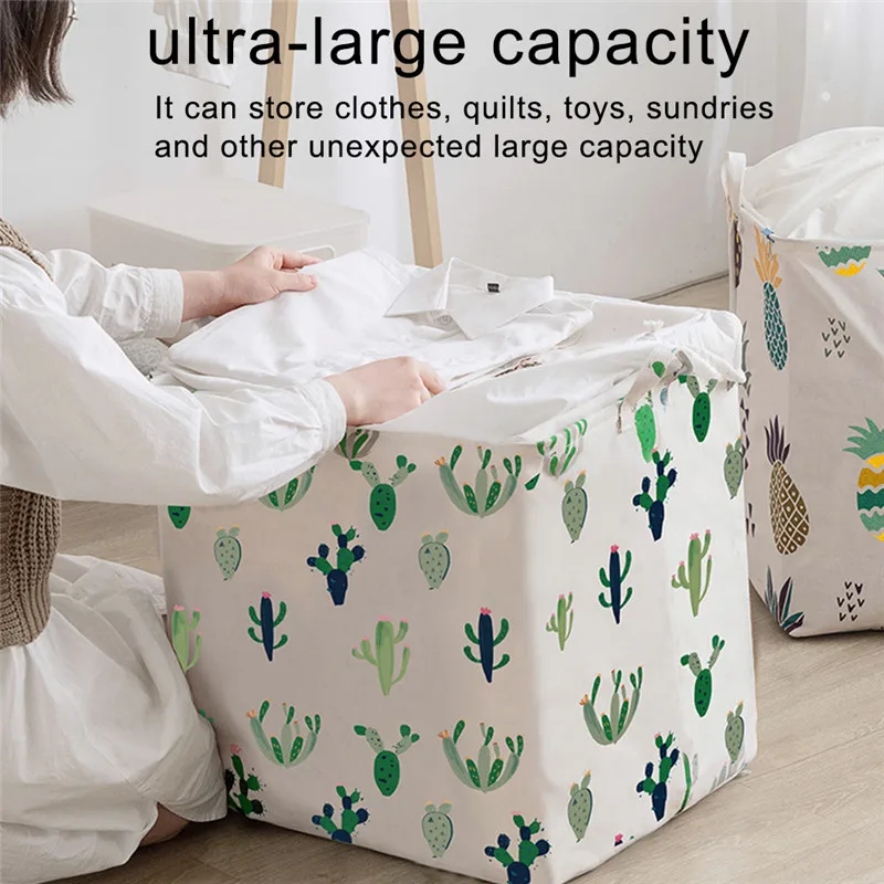 

Nordic Home Storage Box Cloth Storage Basket Creative Cartoon Quilt Clothing Storage Frame Storage Boxes