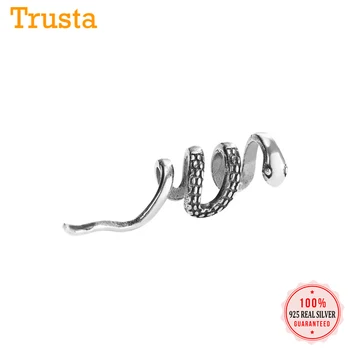 

Genuine 925 Sterling Silver Minimalist Snake Ear Cuff Clip On Earrings For Women Girl Without Piercing Earings Jewelry DS1191