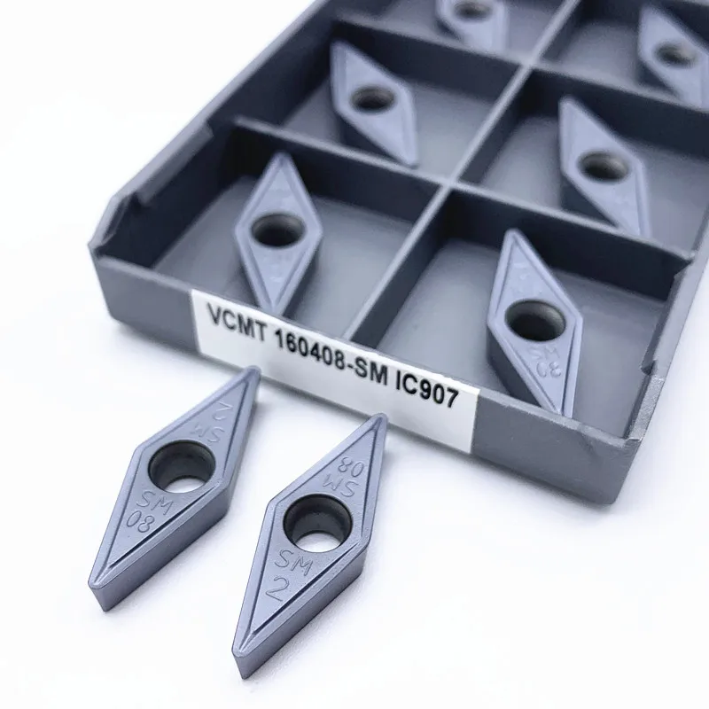 

10PCS VCMT160408-SM IC907/IC908 Carbide Insert Internal Turning Knife Blade CNC Lathe Metal Cutter Tools