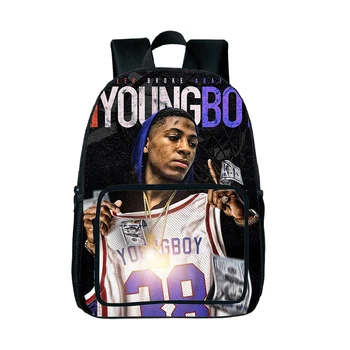 

16 Inch Kids Backpacks YoungBoy Never Broke Again Students Bag Waterproof 3d Print Female Male Backpack bag Teenager Schoolbags