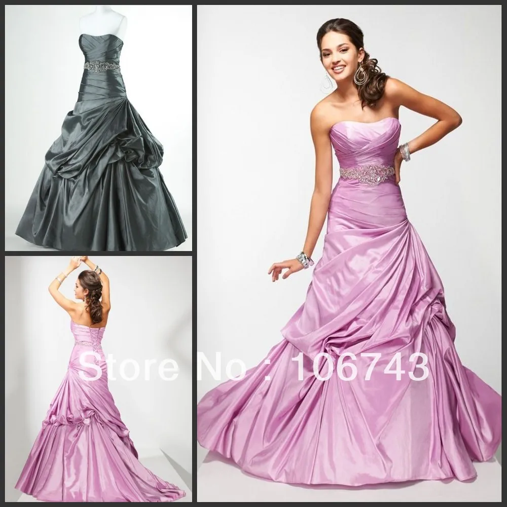 

Real Sample free shipping 2015 new style best seller Sexy evening gown handmade custom-made a-line taffeta long prom dresses