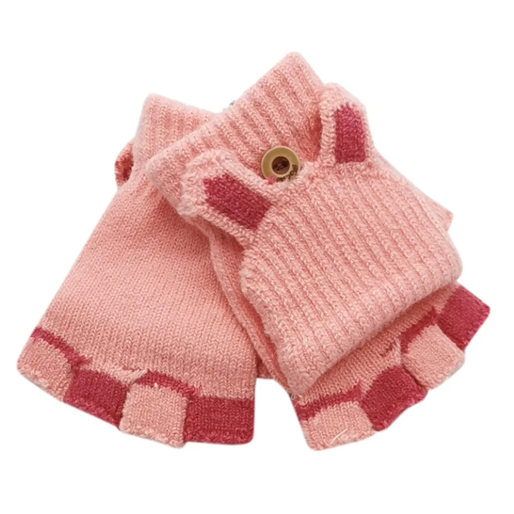 Детские Зимние теплые варежки без пальцев, детские перчатки, детские перчатки gant enfant guantes niuna