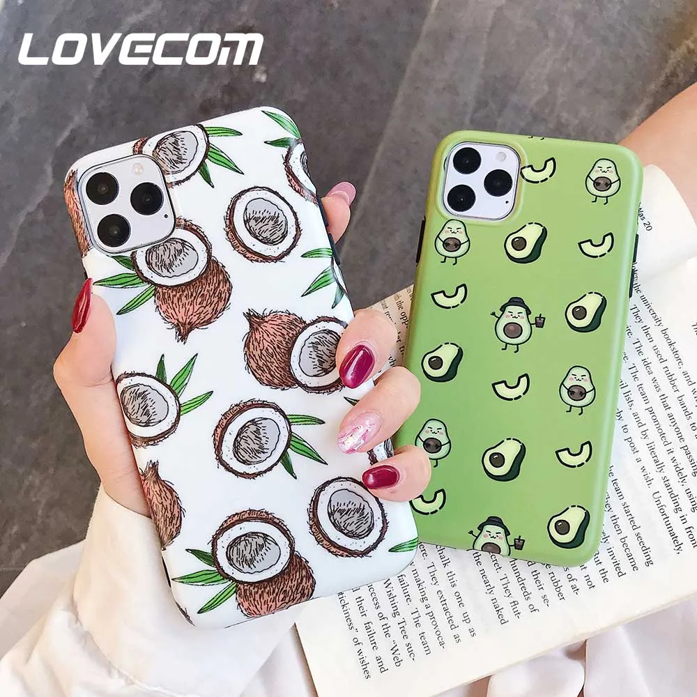 Милый мультяшный чехол LOVECOM с фруктами фигой авокадо для iPhone 11 Pro Max XR X XS 6 6S 7 8 Plus