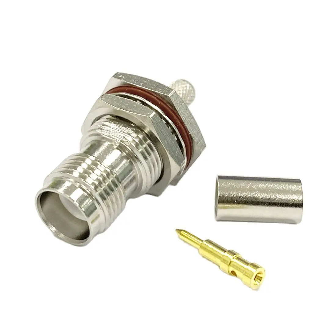 1PC RP TNC Female Jack Nut Inner Pin RF Coax Connector Crimp RG58 RG142 ...