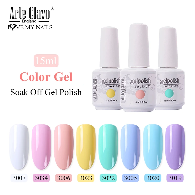 

Arte Clavo 15ml Gel Nail Polish No Chipping And Fading UV LED Soak Off Top Base Gel Colorful Nail UV Gel Varnishes For Nails