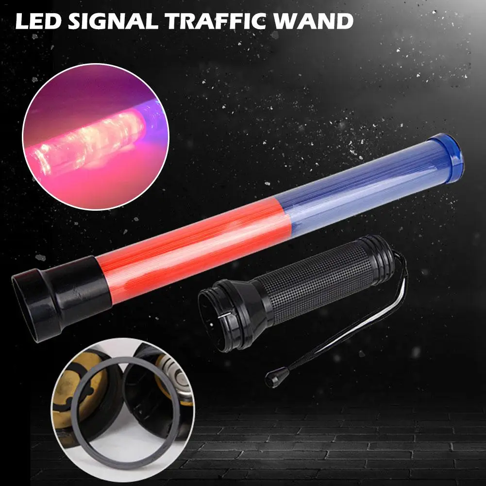 

LED Traffic Safety Flashlight Night Outdoor Work Safety Signal Baton Rechargeable Red Baton Light Hiking Camping Emergency Flash