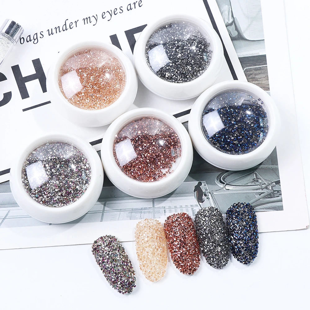 1440pcs Zircon Rhinestones For Nails Decorations Crystal Mini Zircon Caviar Gold Beads Stones