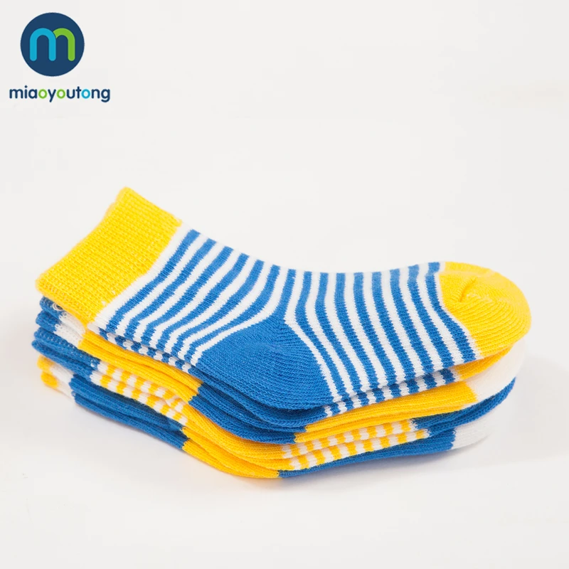 Miaoyoutong/4 пары теплых комфортных хлопковых детских носков высокого качества простые безопасные мягкие носки в горошек для новорожденных мальчиков и девочек