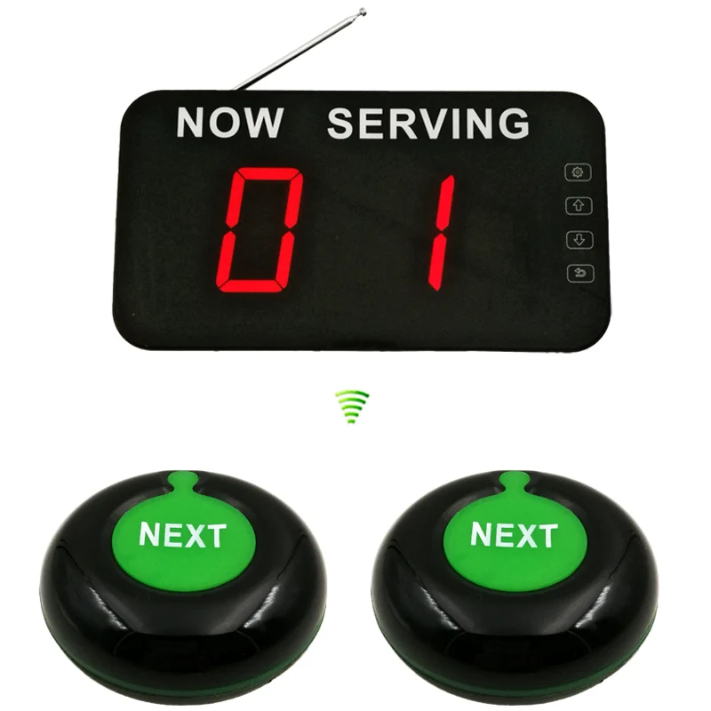 queue system black button  