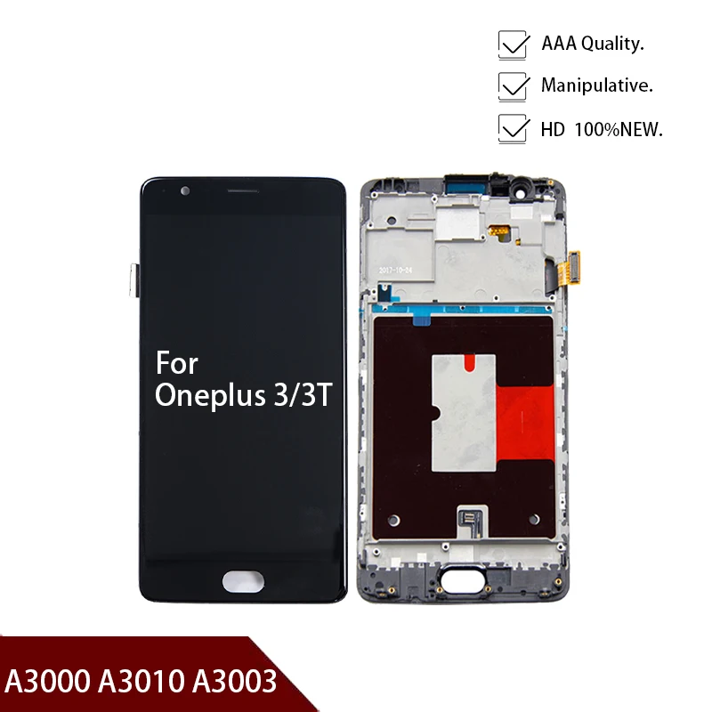 Lcd Amoled Da 5.5 "Pollici Per Oneplus 3 3T Display Lcd Touch Screen Digitizer Per Oneplus 3 3T Display A3000 A3003 A3010 Lcd