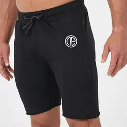 Высококачественные хлопковые мужские шорты для фитнеса Лето 2018, пляжные новые модные шорты с карманами на молнии, Лидер продаж
