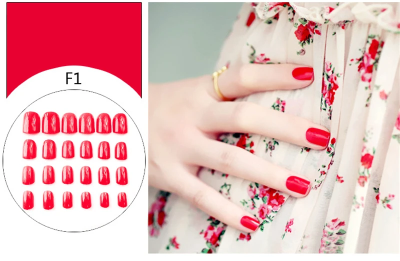 24 шт маникюрные накладные ногти патч законченный сплошной цвет серая фасоль паста Тыква Цвет ногтей патч коллекция ногтей наклейки доступны - Цвет: A