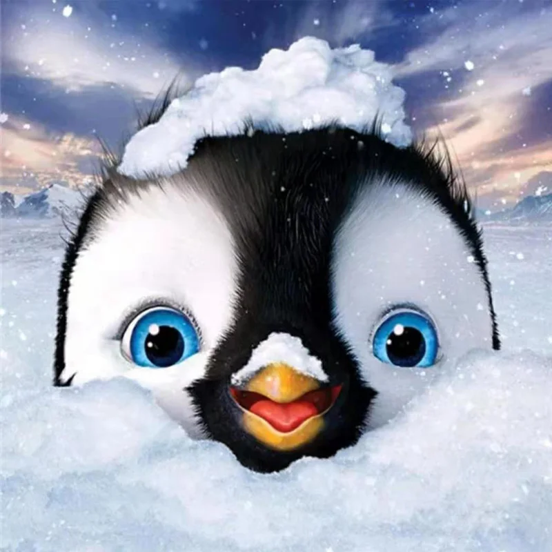 

5D DIY Diamond Painting Full Square/Round Cute Penguin Diamond Embroidery Diamond Mosaic Pictures Of Rhinestones Home Decor