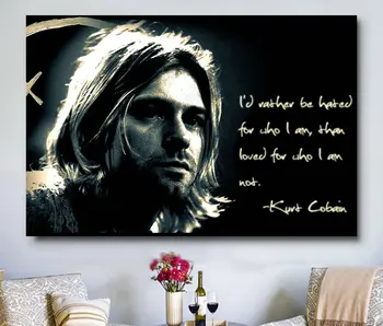 

W304 Kurt Cobain Nirvana leaders singer Club Trend Beautiful Fashion Silk Fabric Wall Poster Art Decor Sticker Bright