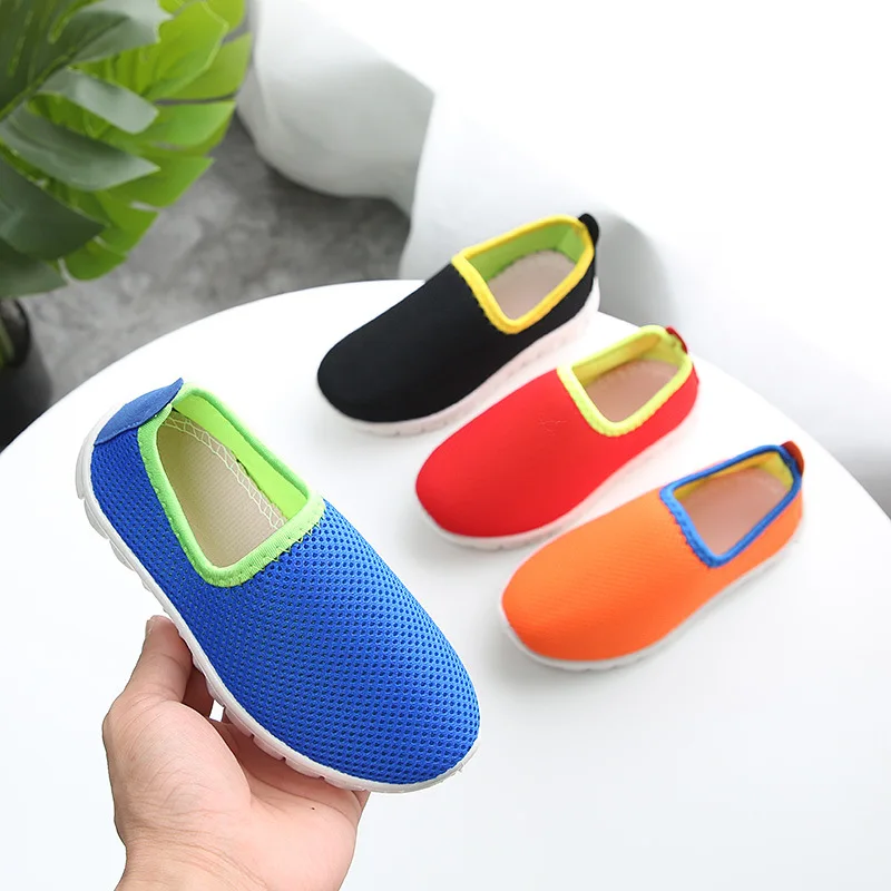 

2018 Autumn New Style Breathable Soft Bottom Solid Dual-Network Shoes Children Sports Shoes Medium-small Children's Tennis Shoes