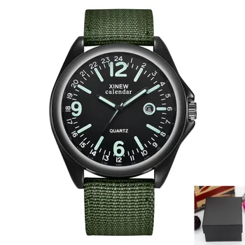 

Relogio Masculino XINEW Mens Brand Latest Watches Fashion Nylon Band Calendar Sports Military Quartz Wristwatches Montre Homme