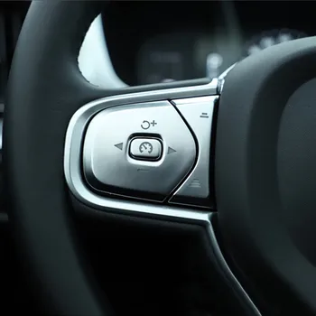 

Chrome ABS Steering Wheel Buttons Sequins Decoration Cover Trim 6pcs For Volvo XC60 S90 XC90 2017-18 Car Styling