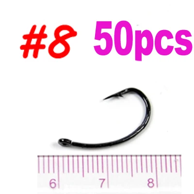 Size 8 50pcs Bimoo 50 шт. с острым наконечником, колючие крючки для ловли карпа, Размеры#6#8#10#12, рыболовные крючки из высокоуглеродистой стали, грубые рыболовные крючки для снаряжения - Цвет: Size 8 50pcs