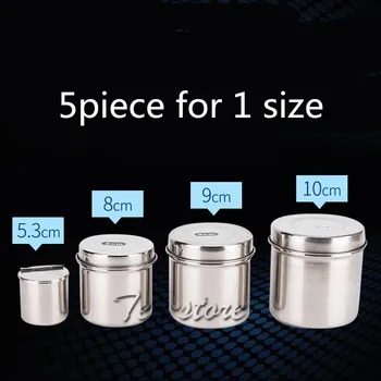 

5pcs stainless steel dental medical cotton tank alcohol disinfection jar half clamshell oral ointment cylinder dental material