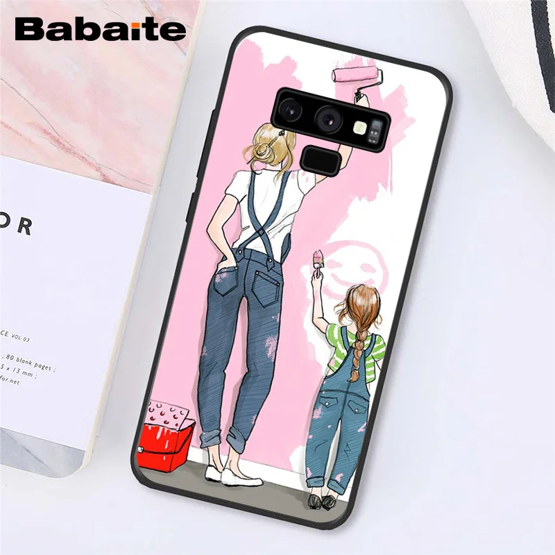 A7 Babaite Модный черный коричневый волос для мамы, дочки, сына, папы, телефона, чехол для samsung A50 S10 Plus S10E Note9 Note8 7 10 Pro - Цвет: A7