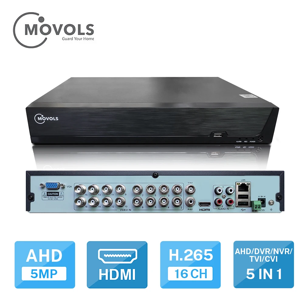 MOVOLS DVR 16CH CCTV видео рекордер для AHD камеры аналоговая камера IP Onvif P2P 5MP H.265 SATA