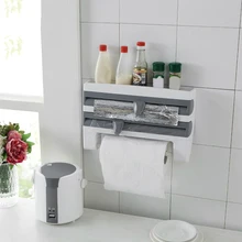 Горячие настенные ролл диспенсер кухня свежести хранения пленки стойку с режущий ремень TI99