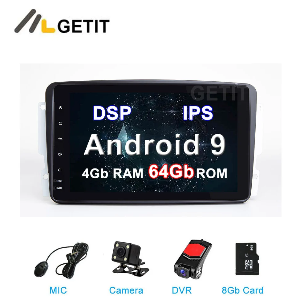 

64G DSP IPS 8" Android 9.0 Car Multimedia Radio Stereo GPS For Mercedes Benz CLK W209 W203 W463 W208 Viano W639 Vito