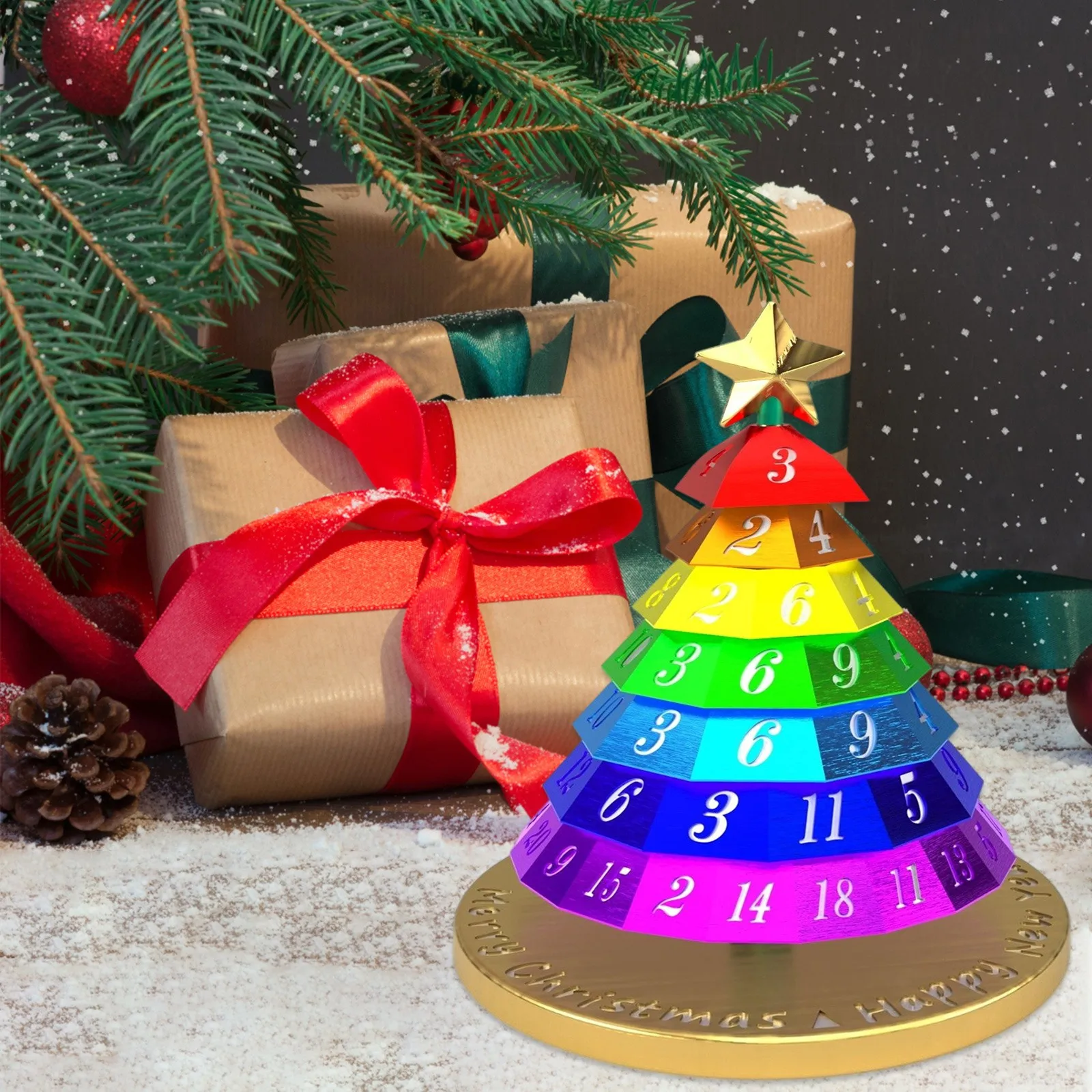 New Year 2022 Rainbow Christmas Tree Advent Countdown 24Days Calendar Xmas Tree Craft Gift Christmas Decorations For Home Happy _ - Aliexpress Mobile