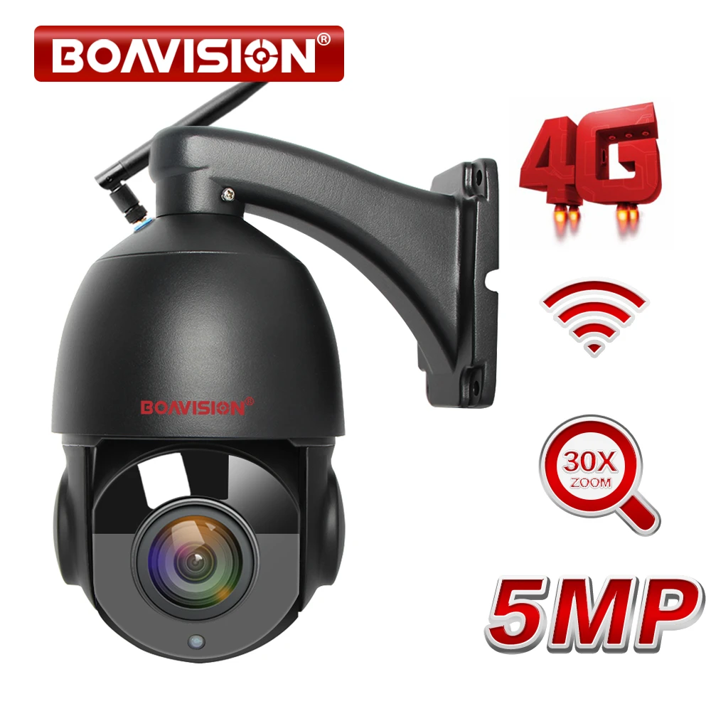 Outdoor IP Camera WIFI 5MP 4g Sim card AI Auto Tracking 30X Zoom