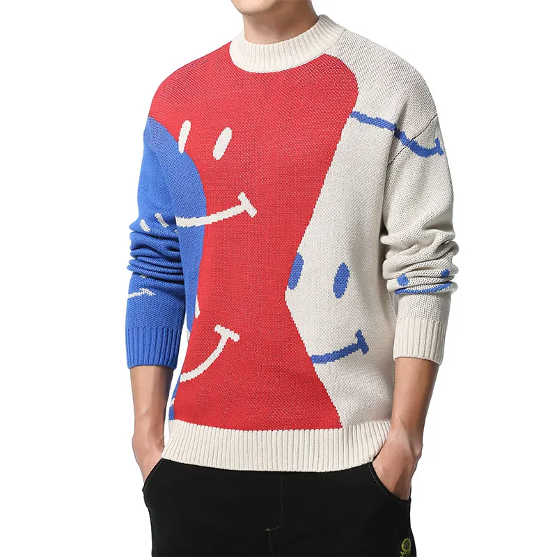 

2020 New Fashion Brand Autum Knit Pullover Designer Korean Oversized Sweater Men Heart Jumper Cool Casual Winter Men Clothing