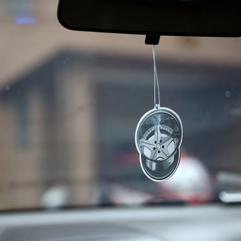 Автозапчасти для гоночной машины освежитель воздуха заднего вида Mirrow Pendent Turbo JDM тормозной диск обод колеса NOS поршневой двигатель шок - Название цвета: black Wheel