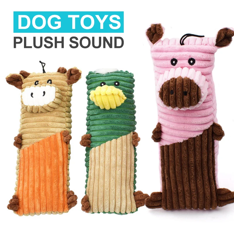 

Prevent Boring Dog Toys Chew Animal Shape Amuse Interaction Plush Sound Pets Toy High Quality Bite Resistance Funny Dog Supplies