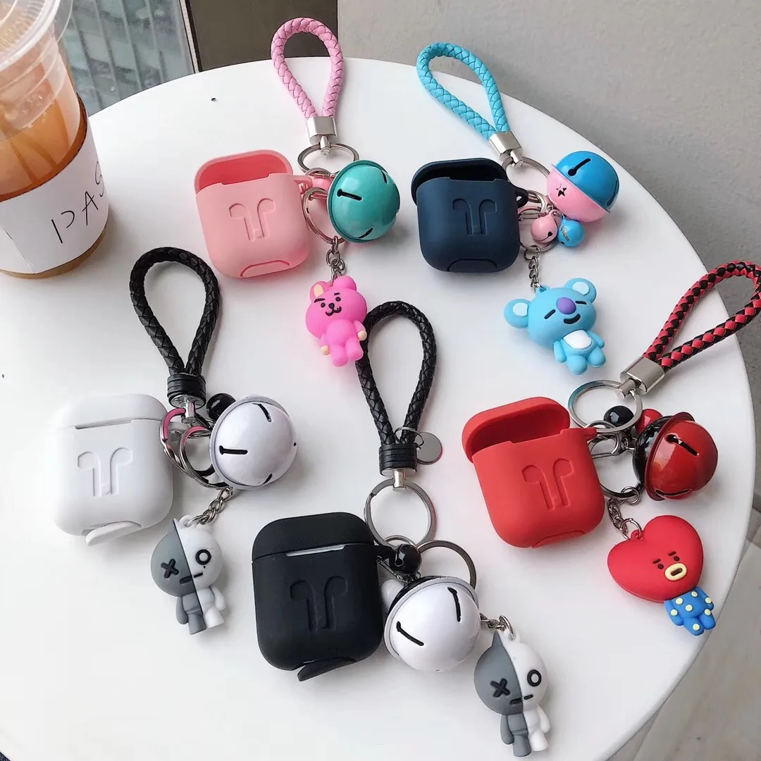 

Brand Cartoon Bulletproof Youth Combination Soft Bluetooth Wireless Headset Set 1 2 Generation AirPods Cute Doll + Jingle Box
