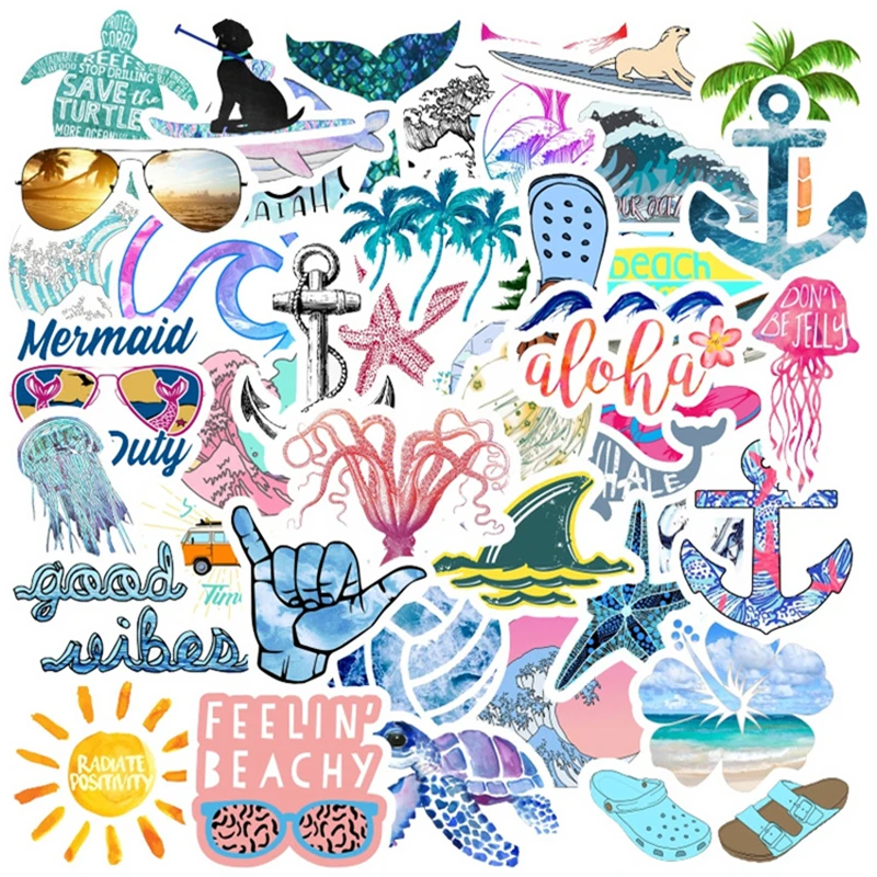 50 PCS Cartoon Simple VSCO Girls Kawaii Stickers For Chidren Toy Waterproof Sticker to DIY Laptop Bicycle Helmet Car Decals