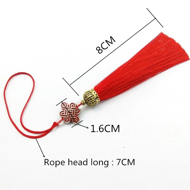2PC Gold Hat Chinese Knots Tassel DIY Pendant Jewelry Curtain Garments Decorative Accessories Car Keys Bag Pendant Craft Tassels tassel fringe tassel decoration tassel accessories tassel trim