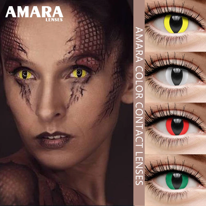 Amara Lenses 1pair Cat Eye Series Cosmetic Contact Lenses Colored