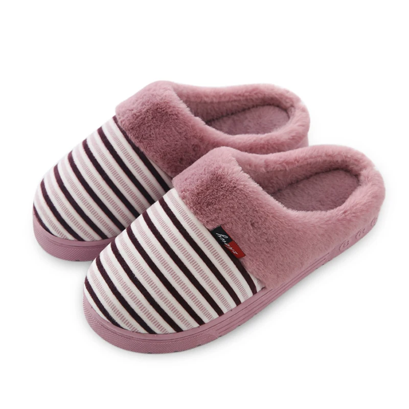 

2019 Non-slip Winter Warm Shoes Women Gingham Home Slippers Ladies Flat With Indoor Slippers Plush Women Shoes zapatos de mujer