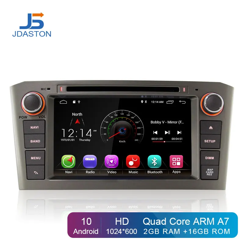 JDASTON Android 10 автомобильный мультимедийный плеер для Toyota Avensis/T25 2003-2008 2 Din