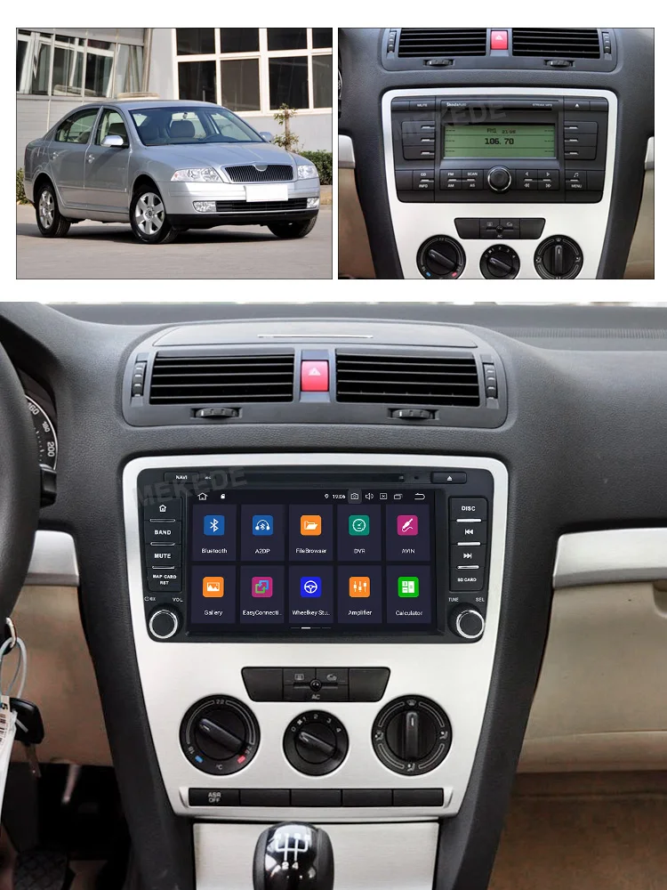 Top MEKEDE PX5 4+64G  android 9.0 car dvd gps navigation player For SKODA Octavia 2009-2013 car radio Multimedia stereo 8 core 6