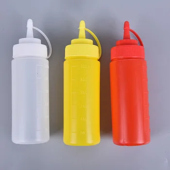 

12oz(300ml) Squeeze Bottle Sauce Vinegar Oil Ketchup Gravy Cruet Kitchen Accessories Gravy Plastic Condiment Dispenser