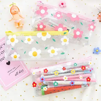 

Cute Fruit Transparent Pencil Cases for girls Kawaii PVC Stationery pouch pen Bag School Office Supplies Escolar
