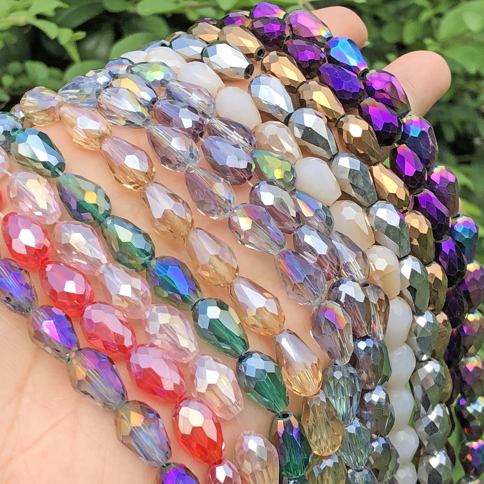 Crystal Glass Drop Beads Multicolor Teardrop Loose Beads Jewelry Making  Findings