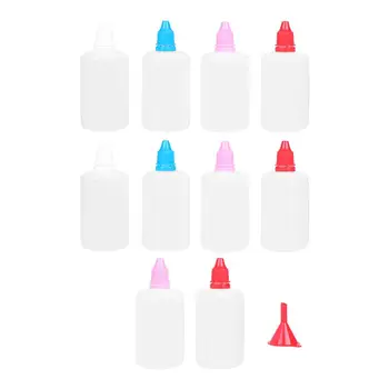 

10PCS Eyedrops Bottles Plastic with Funnel Refillable Squeeze Containers Liquid Dropper Liquid Bottle for Essential Oil Essence